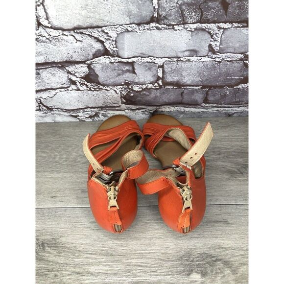 Miz Mooz Cassie Orange Leather Ankle Strap Heeled Sandals Women Sz 39EU/8.5M US - Picture 6 of 16